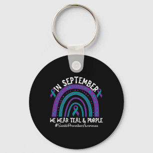 Suicide Prevention Awareness Support Ribbon Rainbo Keychain