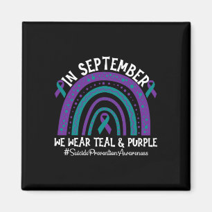 Suicide Prevention Awareness Support Ribbon Rainbo Magnet