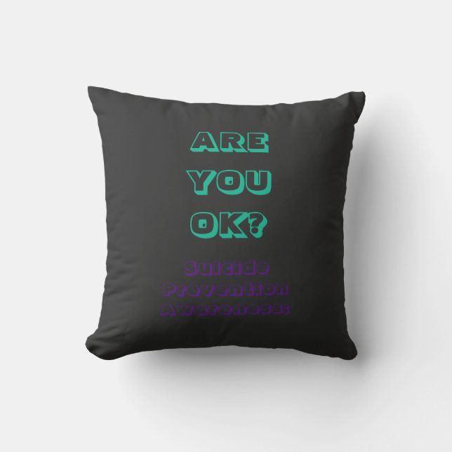 suicide prevention awareness T-Shirt Throw Pillow (Front)