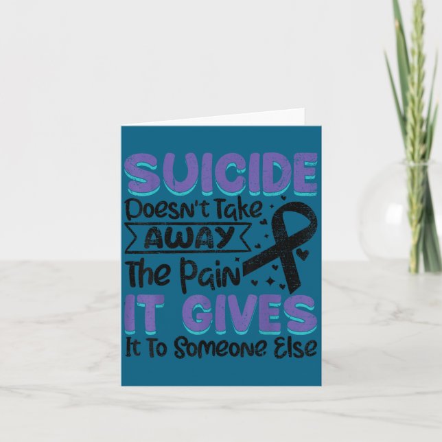 Suicide Prevention Awareness Teal &amp; Purple Rib Card (Front)