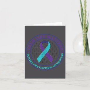 Suicide Prevention Awareness Teal &amp; Purple Rib Card