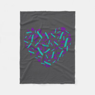 Suicide Prevention Awareness Teal & Purple Rib Fleece Blanket