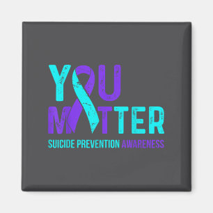 Suicide Prevention Awareness Teal & Purple Rib Magnet