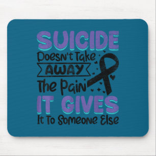 Suicide Prevention Awareness Teal &amp; Purple Rib Mouse Pad