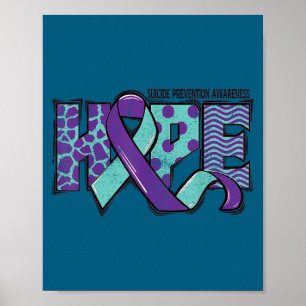 Suicide Prevention Awareness Teal & Purple Rib Poster