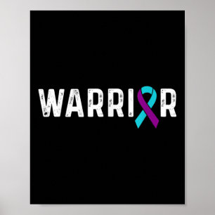 Suicide Prevention Awareness Teal &amp; Purple Rib Poster