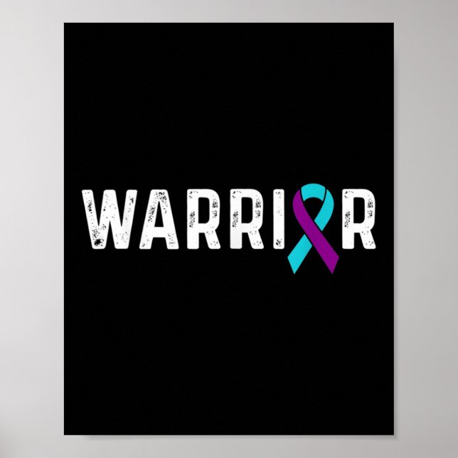 Suicide Prevention Awareness Teal &amp; Purple Rib Poster (Front)