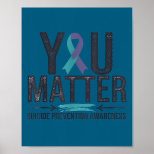 Suicide Prevention Awareness Teal & Purple Rib Poster