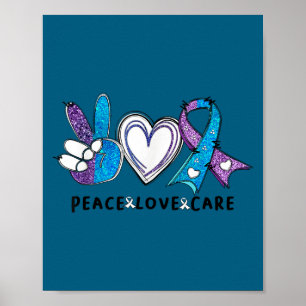 Suicide Prevention Awareness Teal &amp; Purple Rib Poster
