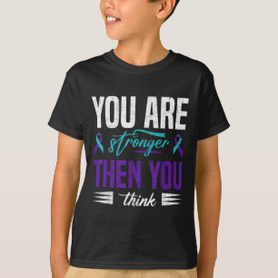 Suicide Prevention Awareness Teal &amp; Purple Rib T-Shirt