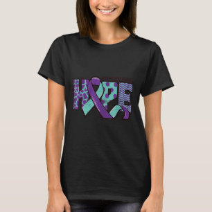Suicide Prevention Awareness Teal &amp; Purple Rib T-Shirt