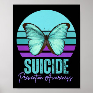 Suicide Prevention Awareness Teal And Purple Butte Poster