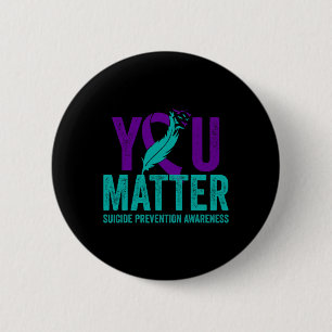 Suicide Prevention Awareness Teal And Purple Ribbo 2 Inch Round Button