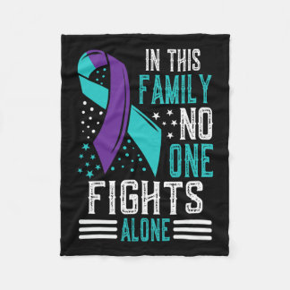 Suicide Prevention Awareness Teal And Purple Ribbo Fleece Blanket
