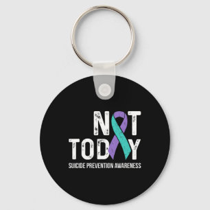 Suicide Prevention Awareness Teal And Purple Ribbo Keychain