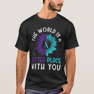 Suicide Prevention Awareness Teal And Purple Ribbo T-Shirt