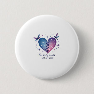 Suicide Prevention Awareness Teal Purple Heart Dra 2 Inch Round Button