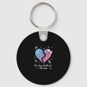 Suicide Prevention Awareness Teal Purple Heart Dra Keychain