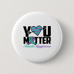 Suicide Prevention Awareness Teal Purple Ribbon Yo 2 Inch Round Button