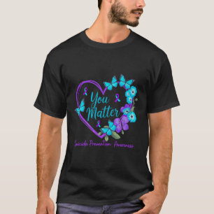 Suicide Prevention Awareness Teal Purple Ribbons Y T-Shirt