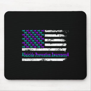 Suicide Prevention Awareness Usa Flag American Sup Mouse Pad