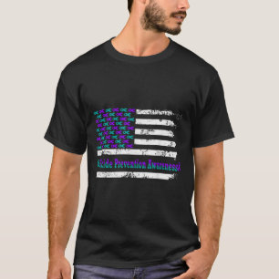 Suicide Prevention Awareness Usa Flag American Sup T-Shirt