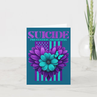Suicide Prevention Awareness Usa Flag Premium  Card