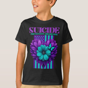 Suicide Prevention Awareness Usa Flag Premium  T-Shirt