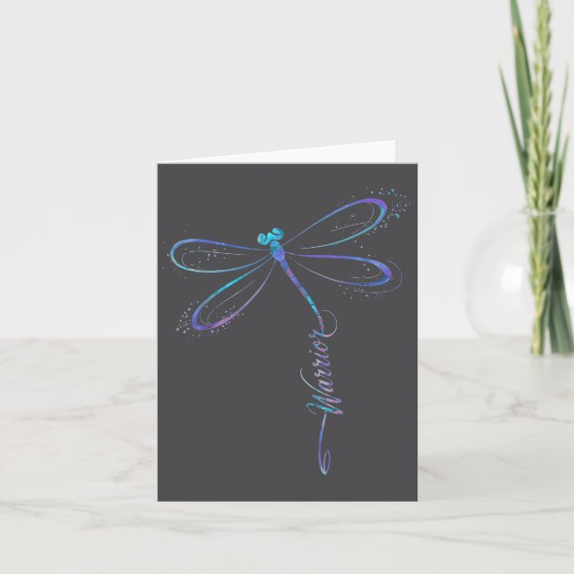 Suicide Prevention Awareness Warrior Dragonfly Sem Card (Front)