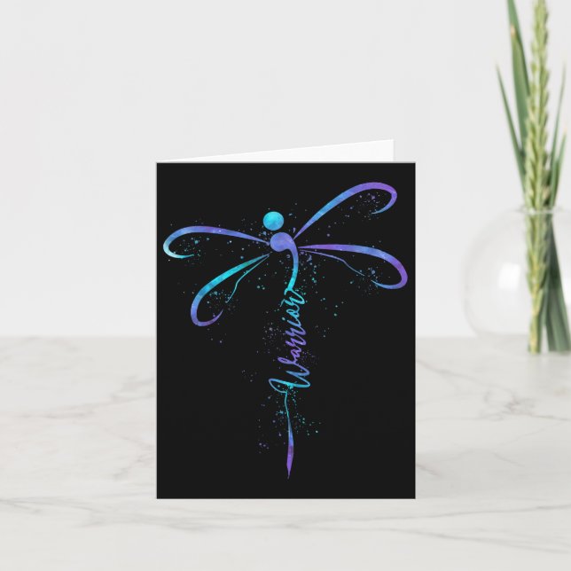 Suicide Prevention Awareness Warrior Dragonfly Sem Card (Front)