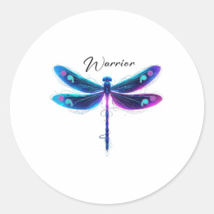 Suicide Prevention Awareness Warrior Dragonfly Sem Classic Round Sticker