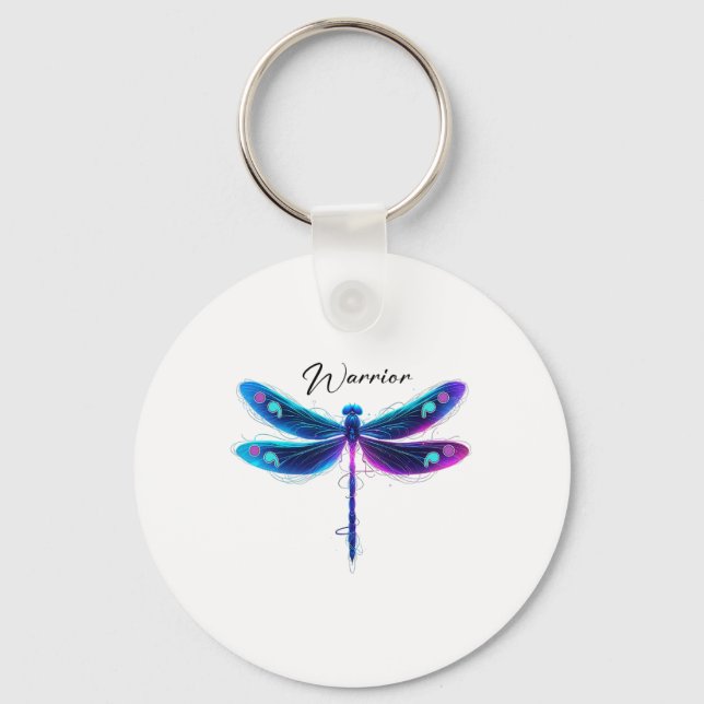 Suicide Prevention Awareness Warrior Dragonfly Sem Keychain (Front)