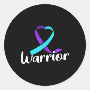 Suicide Prevention Awareness Warrior Pink And Teal Classic Round Sticker