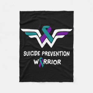 Suicide Prevention Awareness Warrior Purple &amp;  Fleece Blanket