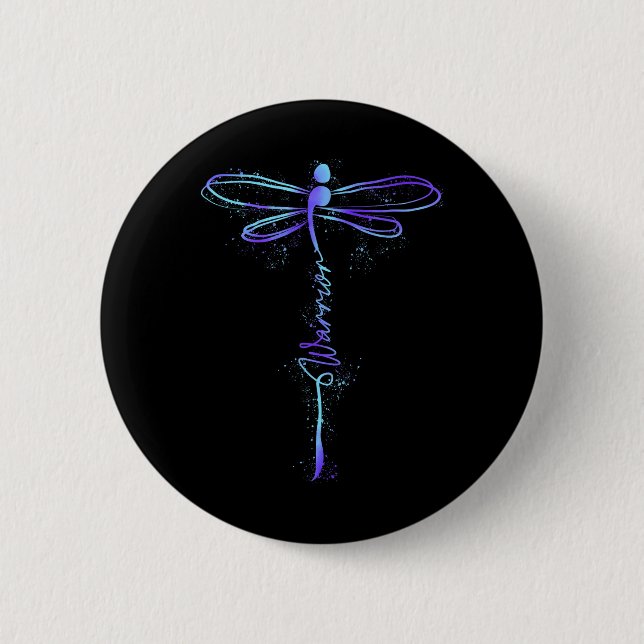 Suicide Prevention Awareness Warrior Teal Purple D 2 Inch Round Button (Front)