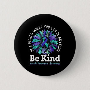 Suicide Prevention Awareness Week Be Kind Leopard 2 Inch Round Button
