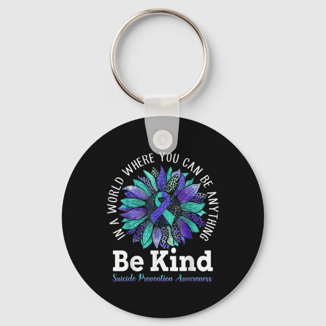 Suicide Prevention Awareness Week Be Kind Leopard  Keychain (Front)