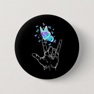 Suicide Prevention Awareness Week Butterfly Love H 2 Inch Round Button