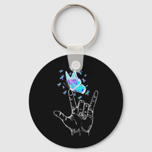 Suicide Prevention Awareness Week Butterfly Love H Keychain