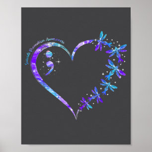 Suicide Prevention Awareness Week Heart Semicolon  Poster