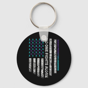 Suicide Prevention Awareness Week Shirt Ribbon Ame Keychain