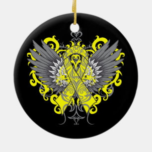 Suicide Prevention Awareness Wings Ceramic Ornament