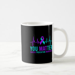 Suicide Prevention Awareness You Ribbon Heartbeat Coffee Mug