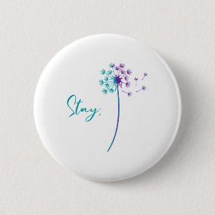 Suicide Prevention Dandelion Teal And Purple Stay 2 Inch Round Button