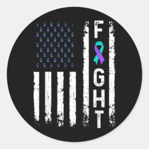 Suicide Prevention Flag Fight Mental Health Classic Round Sticker