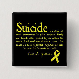 Suicide Prevention Flair with Grollman quote 2 Inch Square Button