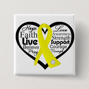 Suicide Prevention Heart Ribbon Collage 2 Inch Square Button