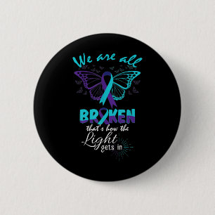 Suicide Prevention Mental Health Awareness Semicol 2 Inch Round Button