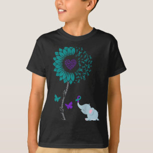 Suicide Prevention Mental Health Sunflower Elephan T-Shirt
