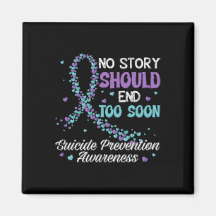 Suicide Prevention No Story Should End Teal And Pu Magnet
